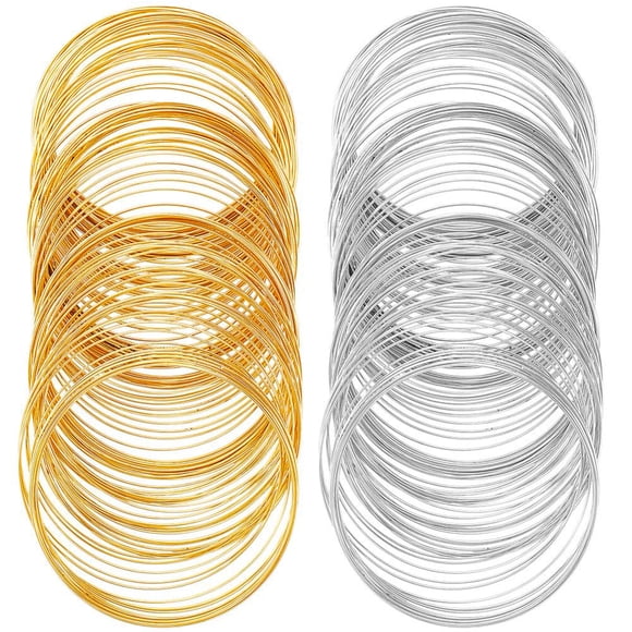 EIGTHTAIL 500 Loops 5 Colors Memory Wire Bracelets 22 Gauge Jewelry Wire Bulk Steel Beading Cuff Bangle Findings for Jewelry Making Wires Supplies DIY Crafts Bracelets Rings Necklace Wrap