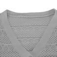 thumbnail image 4 of RXIRUCGD Women's Long Sleeved V-neck Solid Color Knitted Cardigan Sweater Jacket, Gray, Size: M, 4 of 4