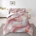 thumbnail image 2 of Pink Watercolour Marble Quilt King Size Abstract Art Bedding Set For Teens Girls Adults Colorful Retro Artwork Style Comforter Set Stone Pattern Duvet Insert, 2 of 7