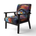 thumbnail image 3 of Designart "Vibrant Colorful Eye II" Blue Modern Upholstered Accent Chair - Modern Arm Chair For Living Room, 3 of 7