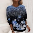 thumbnail image 2 of Ketyyh-chn99 T-Shirts pour Femmes Cadeaux pour Femmes T-Shirt à Manches Longues Col Rond pour Femmes Bleu,m, 2 of 5