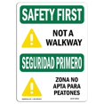 thumbnail image 1 of SignMission OS-SF-A-1218-L-10833 Panneau de Sécurité OSHA 12 x 18 Po - Pas une Allée Bilingue, 1 of 1