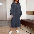 thumbnail image 2 of Yuyuzo Chemises de Nuit en Flanelle pour Femmes en Molleton Duveteux à Manches Longues Robes de Pyjama Confortables Chandail d'Hiver Tenue de Détente Robe de Nuit, 2 of 7