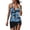 Blue, variant on Meichang Tankini Swimdresses for Women 2024 Two Piece Modest Swimsuit Beach Tropical Print Bathing Suit High Waisted Swim Top with Skirt Swimwear