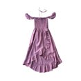 thumbnail image 4 of goowrom Parent-child Off-shoulder Dress with Ruffled Hem Pink Clothing, 4 of 9