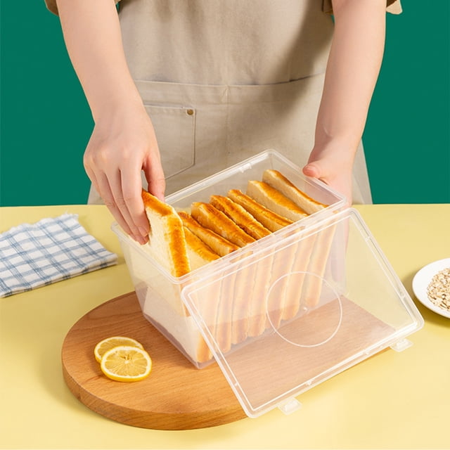 Dvkptbk Airtight Bread Storage Containers Bread Box Plastic Reusable Loaf Cake Clear Bread Dispenser Fresh Bread Organizer Bin Bread Storage Storage & Organization