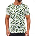 thumbnail image 2 of Ceisia T-Shirt Décontracté pour Homme, Coupe Ajustée, Imprimé Camouflage Moucheté Blanc et Vert, Col Rond, Manches Courtes, Cadeaux, 2 of 9