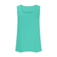 thumbnail image 4 of Yuyuzo Plus Size Tank Tops for Women Square Neck Sleeveless Base Tunic Tops Solid Color Plain T Shirts, 4 of 6
