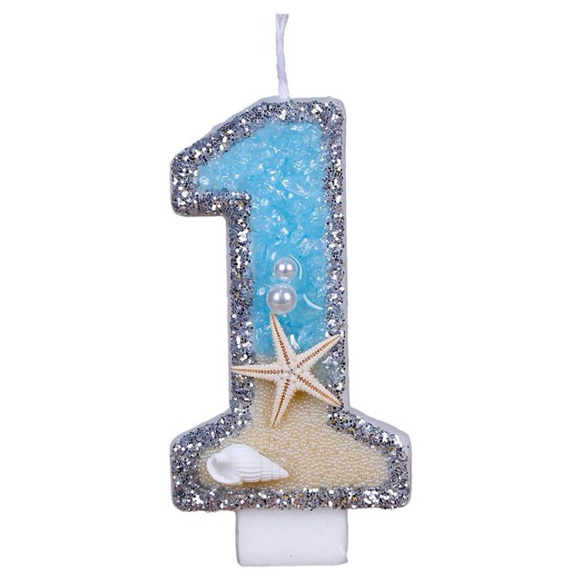 Birthday Candle Marine Beach Starfish Seashells Cake Topper for Kids Birthday` J7B0