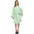thumbnail image 2 of Bimba Robe de Demoiselle d'Honneur en Popeline de Coton Imprimé Feuilles pour Femmes - 28, 2 of 5