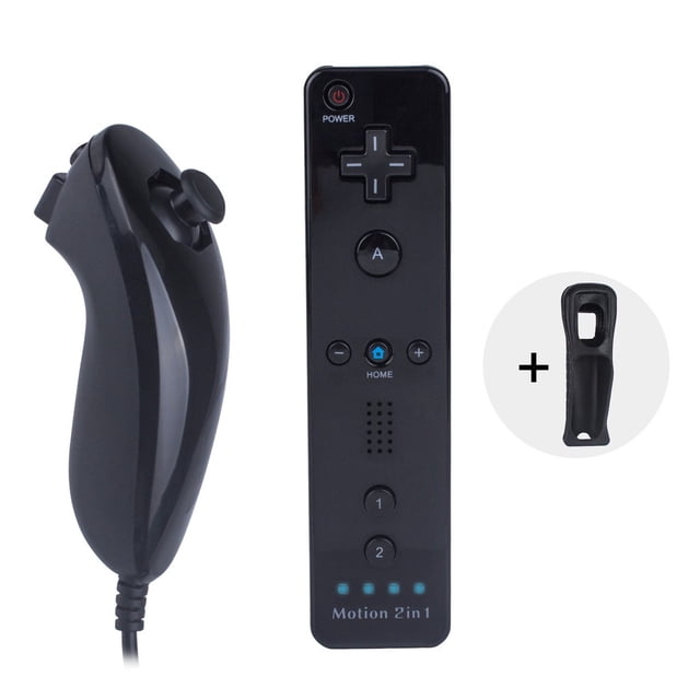 Manette Wii Remote Plus et Nunchuck avec Étui en Silicone et Dragonne - (Produit de 3e Partie)