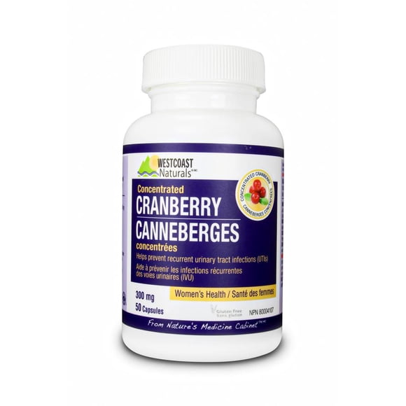 Westcoast Naturals Concentrated Cranberry Extract for Urinary Tract Health, 50 Capsules