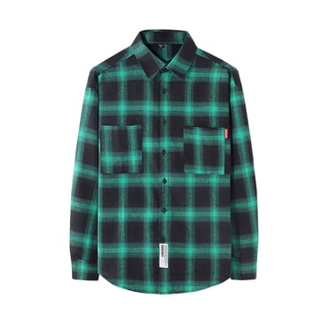 CEHVOM la Nouvelle Chemise en Flanelle à Carreaux à Manches Longues pour Homme, Coupe Régulière, Mode Décontractée, Solde