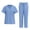 Light Blue, variant on Ktyne Scrubs for Women Set Stretchy Nursing Uniform Short Sleeve V-Neck Scrub Top & Jogger Pants Solid Color Scrubs Sets with Multi Pocket Gray L