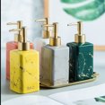 thumbnail image 4 of Qeeadeea Marble Soap Dispenser For Bathroom Kitchen, Hand Ceramic Soap Dispenser, Gold Soap Dispenser, Refillable Lotion Dispenser-Khaki-320ml/11.3oz, 4 of 6