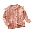 thumbnail image 1 of HBFAGFB Chandails à Manches Longues pour Filles Col Ras du Cou Manches Volantées Chandails Confortables à Enfiler Hauts PK3 Taille 100, 1 of 3