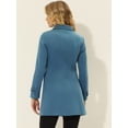 thumbnail image 4 of INSPIRE CHIC Manteau Long d'Hiver pour Femme à Col Peter Pan, à Simple Boutonnage, Bleu Uni, TP, 4 of 5