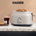 thumbnail image 4 of Haden Dorset 2 Slice Wide Slot Stainless Steel Toaster with Adjustable Browning Control & Non-Slip Feet, Putty & Chrome, 4 of 9