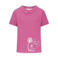 thumbnail image 4 of Jsaierl Chemises en Lin d'Été pour Femmes Imprimé Pissenlit Col à Revers Manches Courtes Blouses Simples Décontractées Polyvalentes, 4 of 4