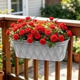 thumbnail image 4 of Wall Mount Planter Basket Faux Leather Texture Plastic Durable Weather Resistant For Balcony Patio Window Ledge Indoor Garden Decor, 4 of 6