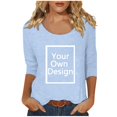 thumbnail image 4 of 2025 T-Shirts Décontractés Unis pour Femmes à Manches Longues, Grande Taille, Imprimé de Couleur, Col, Manches Longues Basses, T-Shirt de Course pour Femmes à Manches 3/4, T-Shirt pour Femmes, Chemise Mode, Haut, 4 of 7
