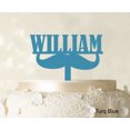 thumbnail image 1 of Custom Name Cake Topper Personalized Turquoise Blue Cake Topper Color Option Available 5-7 Inches Wide, 1 of 1