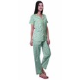thumbnail image 3 of Moomaya Pyjama Chemise en Coton Imprimé Col à Encoche Tenue de Nuit Ensemble de Pyjama pour Femme, 3 of 6