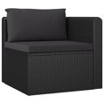 thumbnail image 5 of vidaXL 9 Piece Garden Lounge Set with Cushions Poly Rattan Black, 5 of 5
