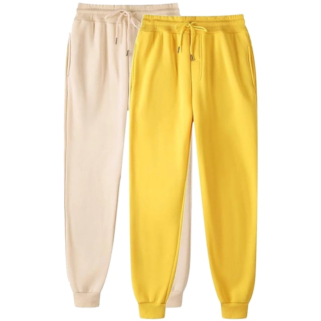 Yuyuzo 2pc Plus Size Sweatpants for Women Elastic Drawstring High Waisted Cinch Bottom Joggers Trackpants with Pockets