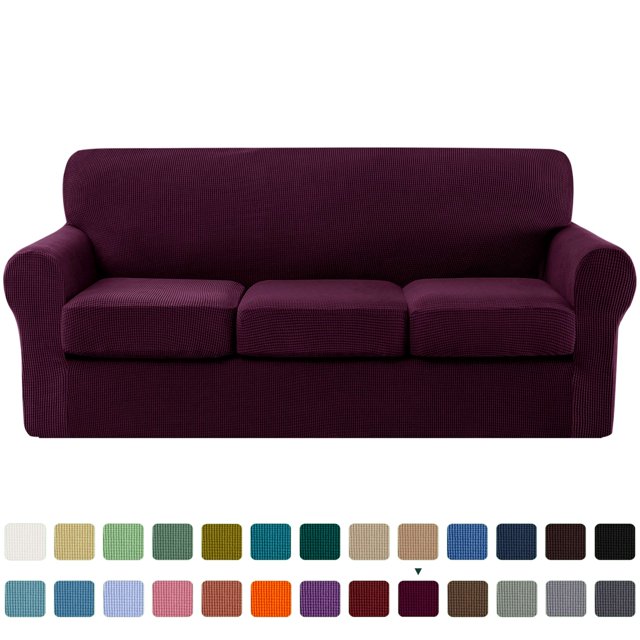 CHUN YI Sofa Cover with Separate Cushion Slipcover Stretch Checks
