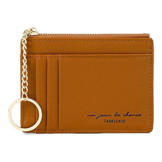 Pochette à Cartes Fermeture Éclair Rangement Faux Cuir 8 Compartiments pour Femmes Hommes Sac à Main Quotidien