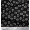 thumbnail image 2 of Soimoi Polyester Crepe Fabric Floral Block Print Sewing Fabric Yard 42 Inch Wide, 2 of 3