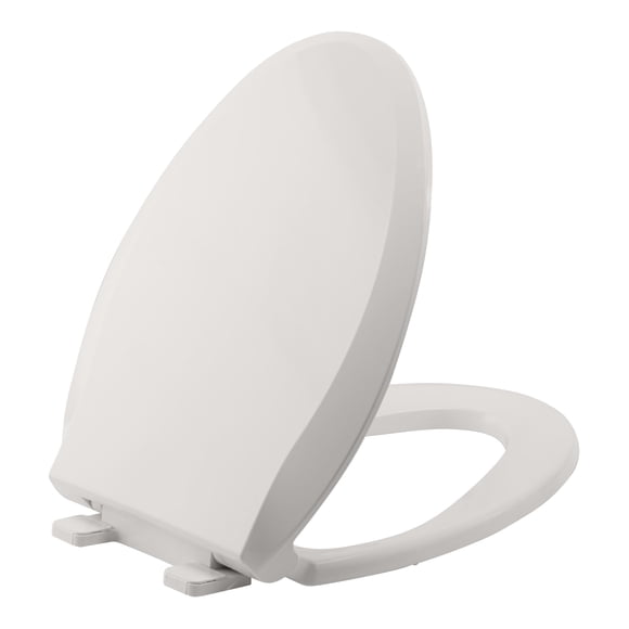 Toilet Seat, Elongated Toilet Seat with Slow Soft Close, Durable Toilet Seat Elongated, Never Loosens, Easy Clean and Install, White Toilet Seat Fit for Elongated Toilets