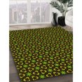 thumbnail image 3 of Ahgly Tapis Rond Lavable en Machine Intérieur Transitionnel Jaune Foncé Vert, 3 Pieds Rond, 3 of 7