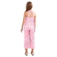 thumbnail image 2 of Choomomo Combinaison à Sequins pour Filles, Col Halter, Sans Manches, pour Fête, Danse Formelle, Rose 14, 2 of 7