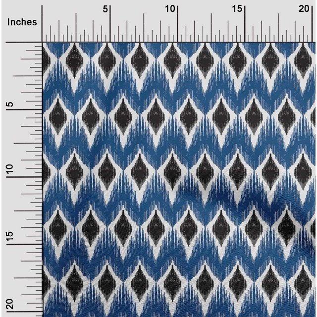 oneOone Georgette Viscose Fabric Geometric Ikat Print Fabric By Yard 42 Inch Wide
