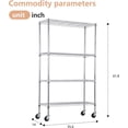 thumbnail image 2 of FDW 4-Tier Wire Storage Shelves Shelving, Wheels 36x14x62 Chrome Adjustable Racks Heavy-Duty Metal Shelf, 2 of 7