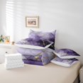 thumbnail image 4 of YST Purple Marble Comforter Set, 7-Piece, King Size, Watercolor Abstract, Metallic Foil Print, Glitter, 4 of 4