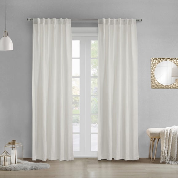 Tote Light Filtering Dual Header Curtain Panel Pair 52" x 84" each in Off-white