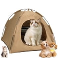 thumbnail image 2 of Hearth & Gear Cat Tent Foldable Cat Tent With Cooler Pad Portable Refreshing And Breathable Cats Pet Tents Removable And Washable (small) Pet Swing Pet Nesting Material Dispenser for Small Metal, 2 of 6