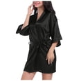 thumbnail image 3 of Women's Soft Long Satin Robes Long Silk Robes Full Length Robes Kimonos Silky Bath Robe Dressing Gowns, 3 of 6
