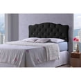 thumbnail image 1 of Baxton Studio Rita Modern and Contemporary Queen Size Black Faux Leather Upholstered Button-tufted Scalloped Headboard, 1 of 5
