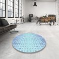 thumbnail image 4 of Ahgly Tapis Rond Lavable en Machine Intérieur Transitionnel Bleu Iceberg, 8 Pieds Rond, 4 of 7
