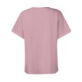 thumbnail image 4 of Dealovy Womesn Tops Summer Casual V Neck Buttons T-Shirts Short Sleeve Solid Color Loose Fitted Tees, 4 of 7