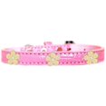 thumbnail image 1 of Gold Flower Widget Croc Dog Collar Light Pink Size 14, 1 of 1