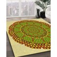 thumbnail image 3 of Ahgly Company Tapis d'Intérieur Lavables en Machine, Carrés, Transitionnels, Jaune Vif, Carrés de 4 Pi, 3 of 7