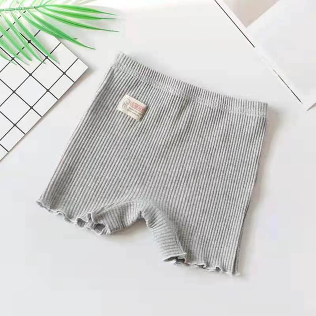 MKOSPLRT Ribbit Knit Shorts for Toddler Girl High Waist Stretch Shorts Basic Solid Color Summer Shorts Cute Lettuce Leggings for 2-10Y