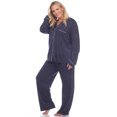 thumbnail image 3 of White Mark Women's Polka Dots Long Sleeve Button-Down Pajama Set, 3 of 5