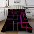 thumbnail image 1 of YST Abstract Square Bedding Twin Size Black and Hot Pink Red Bedspread Set, Rectangle Minimalism Quilt Set Modern Geometric Coverlet Set for Boys Girls, Contemporary Aesthetic Bed Set, 1 of 5