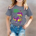 thumbnail image 2 of LUOGENLI T-Shirt pour Filles T-Shirt Décontracté Imprimé à Col Rond à Manches Courtes T-Shirt Chemise Décontractée Chemises pour Filles Tendance Été Mini Gris 8-9 Ans, 2 of 5